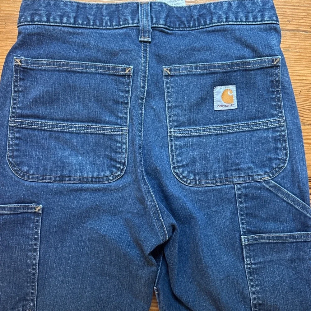 Carhartt Double Front Work Jeans Mens Blue Relaxed Fit Dungaree SIZE 30x30